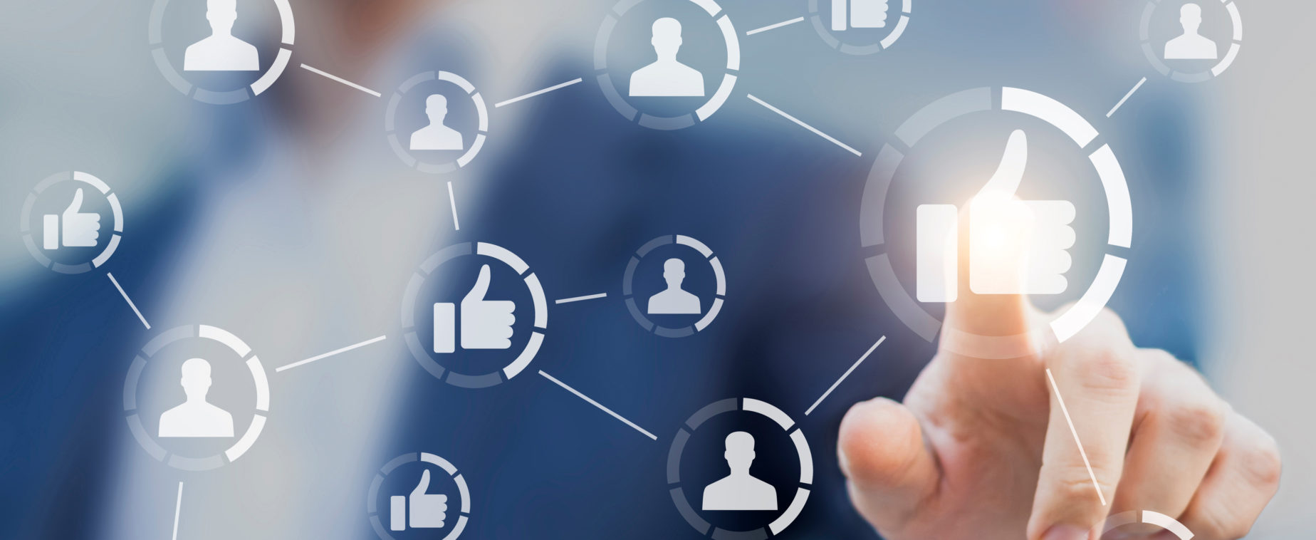 Reputation Management - Image of person pressing Like button