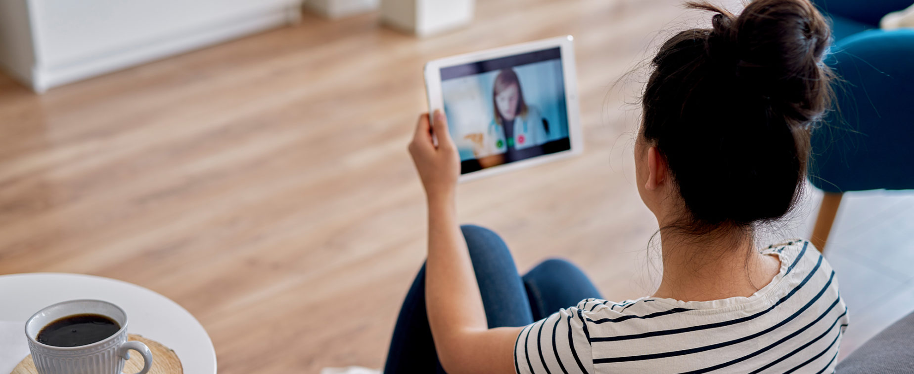 Woman having a telehealth visit