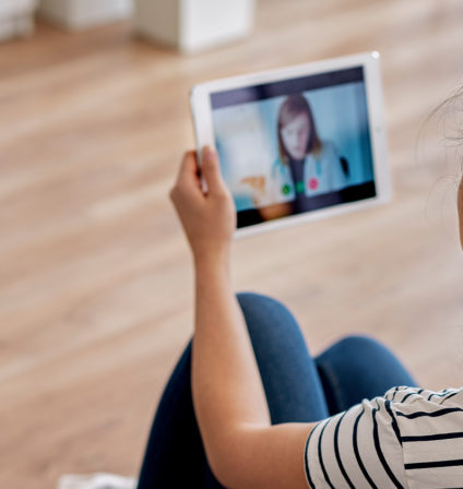 Woman having a telehealth visit